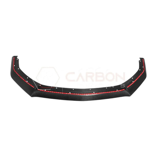 Real Carbon Fiber Front Lip Splitter Extensions for 2024+ Ford Mustang GT & EcoBoost (3-Piece Set)