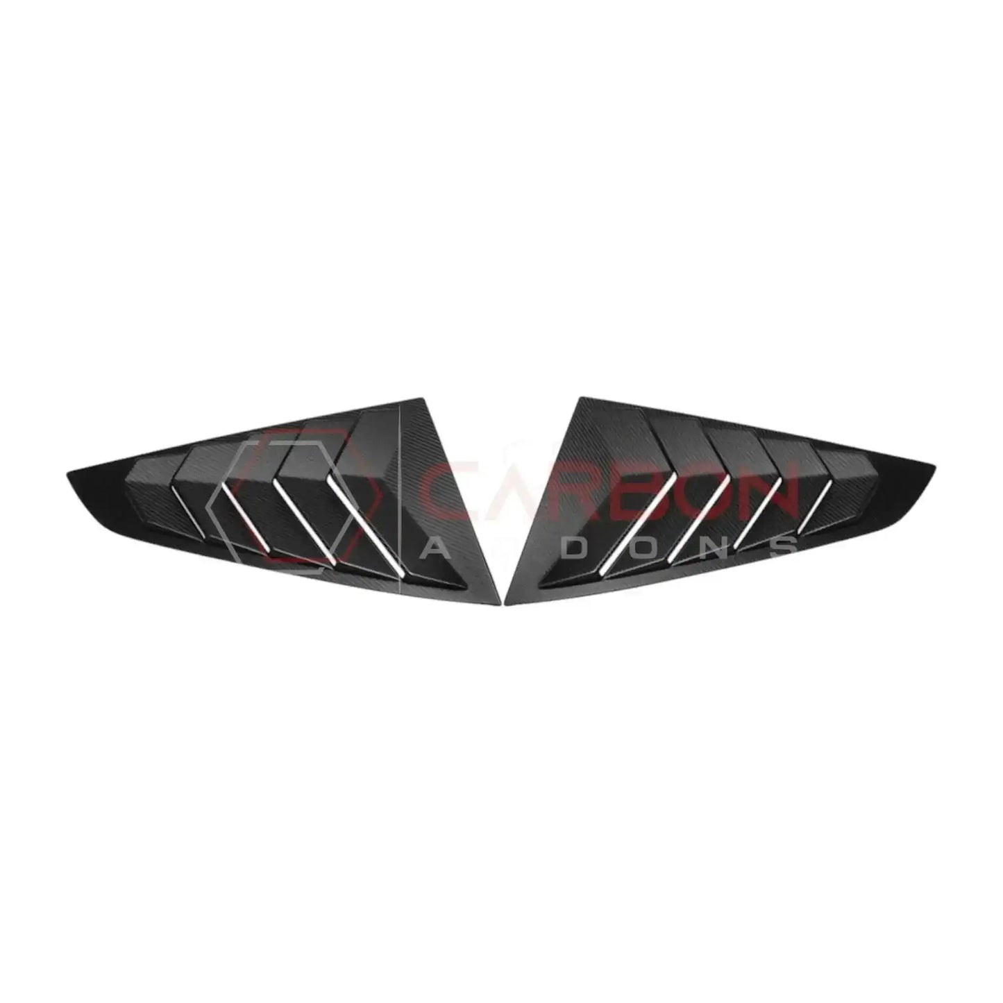 Real Carbon Fiber Rear Quarter Window Louvers for 2024+ Ford Mustang