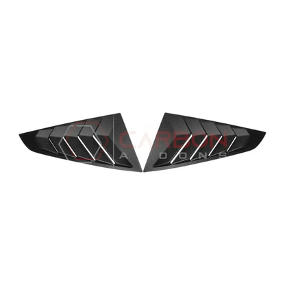 Real Carbon Fiber Rear Quarter Window Louvers for 2024+ Ford Mustang