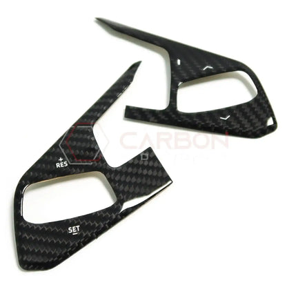 C8 Corvette Real Carbon Fiber Steering Wheel Button Trim Covers | Interior Overlay (2020–2026)
