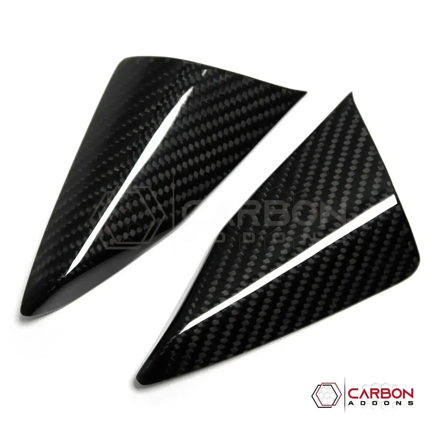 C8 Corvette Real Carbon Fiber Door Window A-Pillar Triangle Trim Covers | Interior Upgrade (2020–2026)