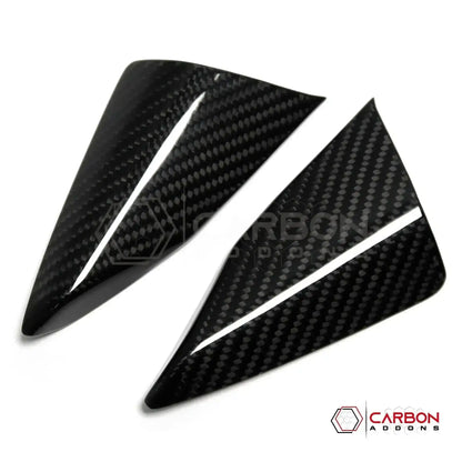 C8 Corvette Real Carbon Fiber Door Window A-Pillar Triangle Trim Covers | Interior Upgrade (2020–2026)