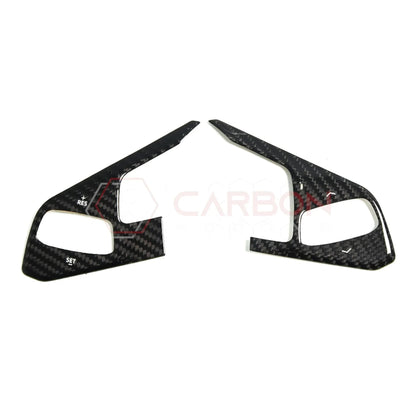 C8 Corvette Real Carbon Fiber Steering Wheel Button Trim Covers | Interior Upgrade (2020–2027)