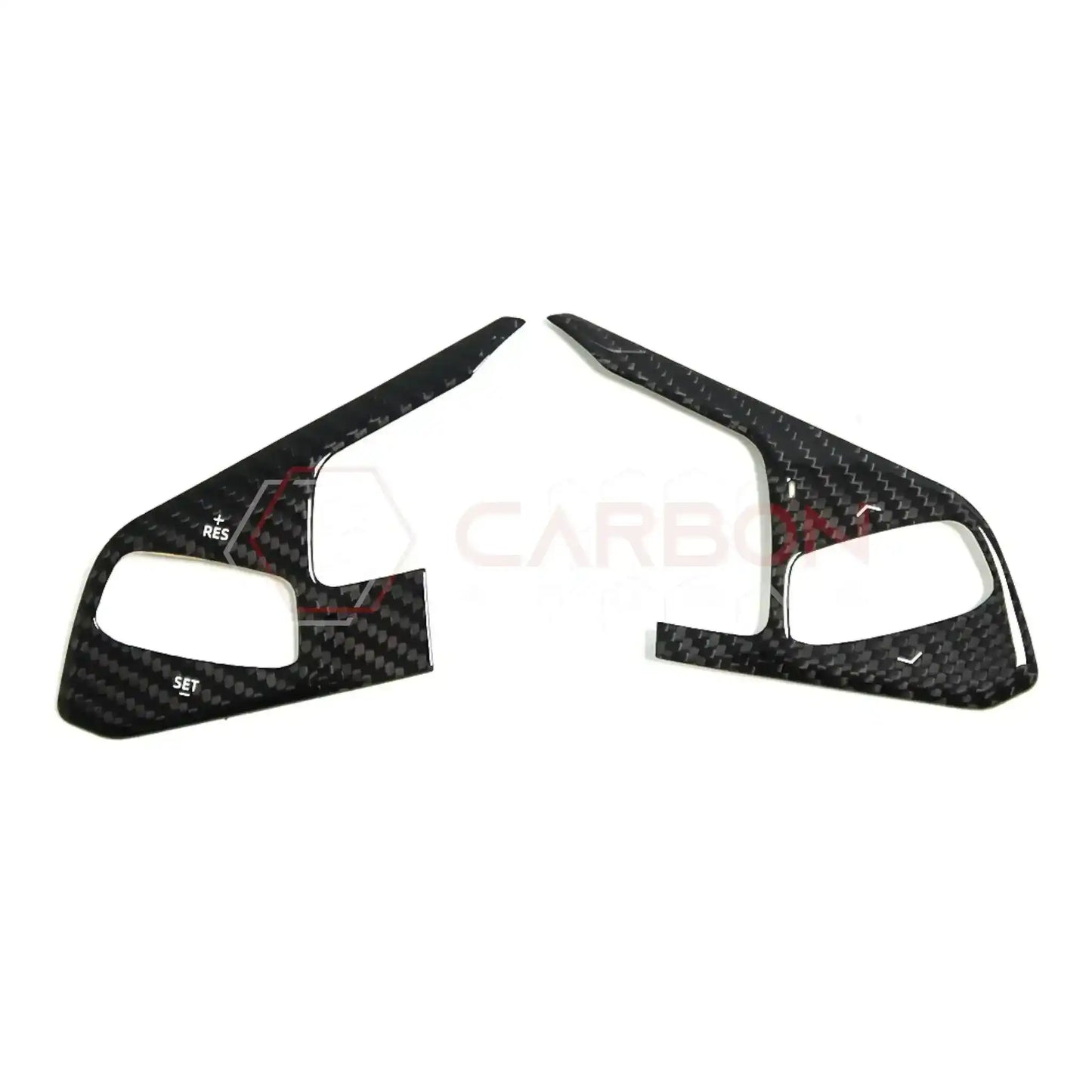 C8 Corvette Real Carbon Fiber Steering Wheel Button Trim Covers | Interior Overlay (2020–2026)