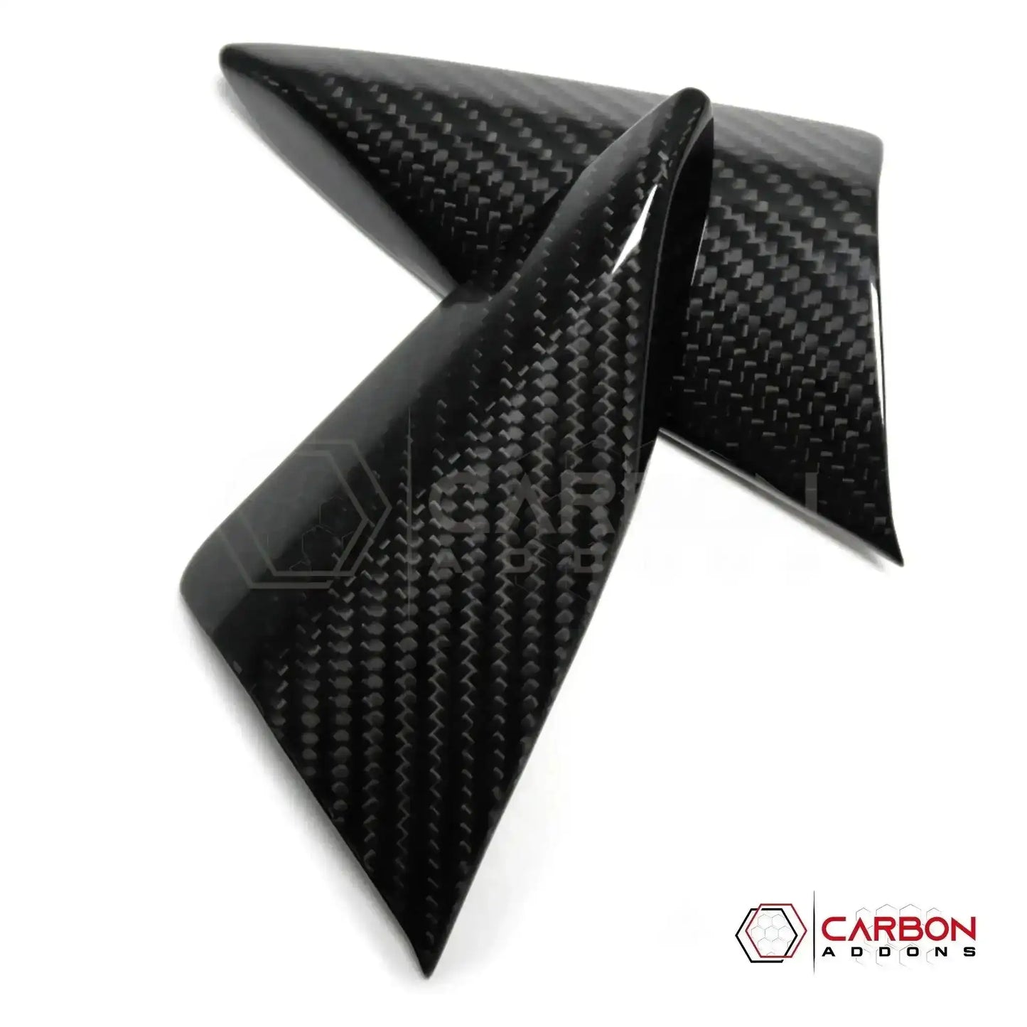 C8 Corvette Real Carbon Fiber Door Window A-Pillar Triangle Trim Covers | Interior Upgrade (2020–2026)