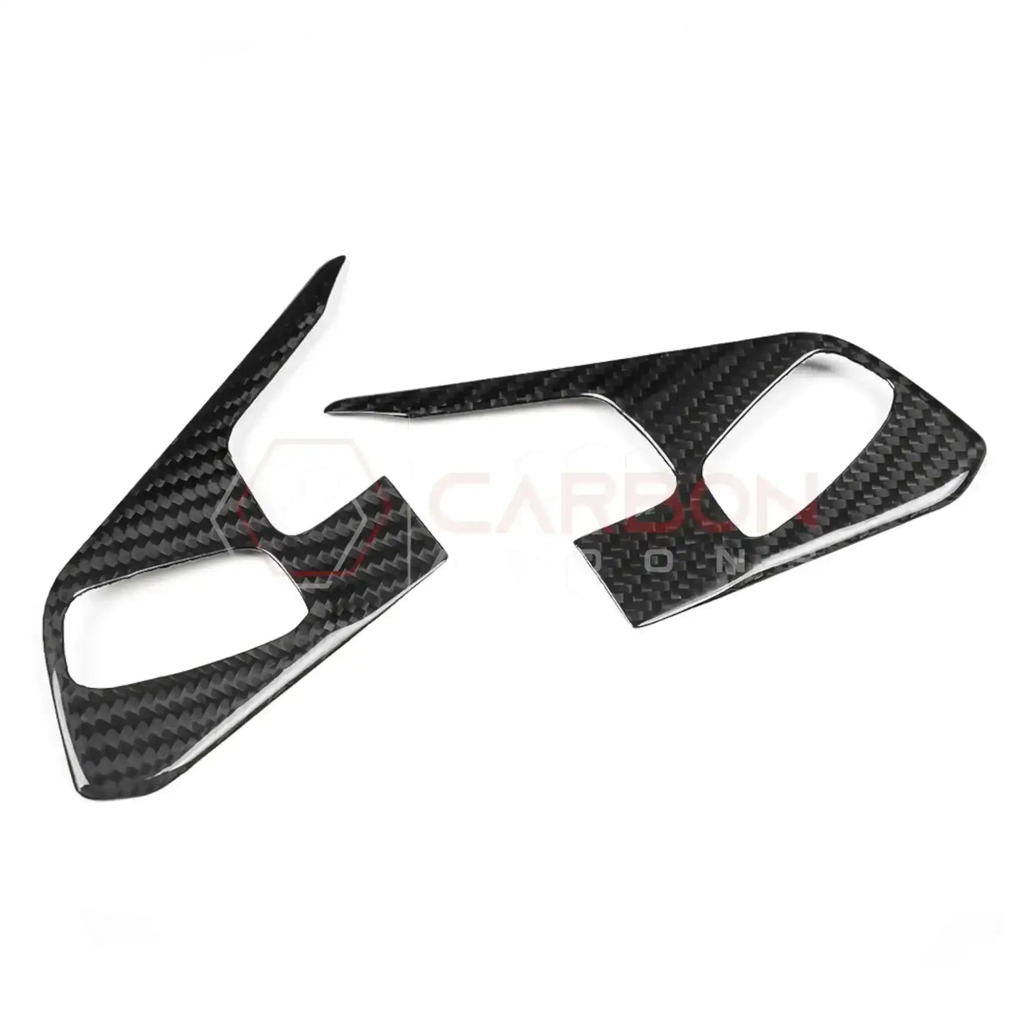 C8 Corvette Real Carbon Fiber Steering Wheel Button Trim Covers | Interior Overlay (2020–2026)