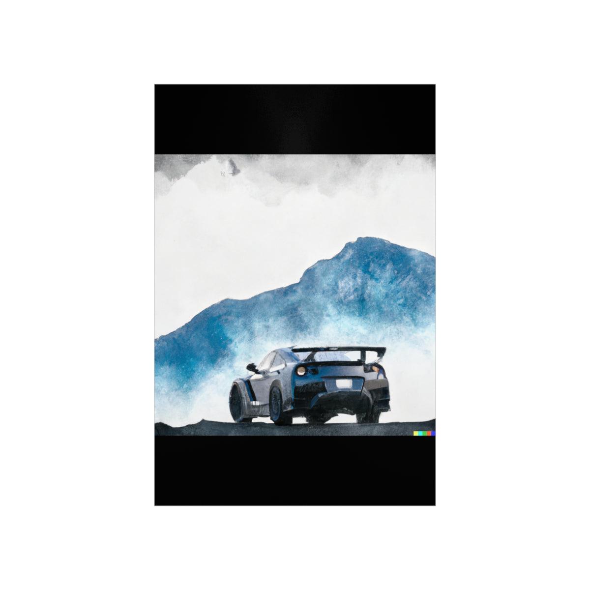 Nissan GTR water color Matte Vertical Posters - Martin Metalwork LLC 