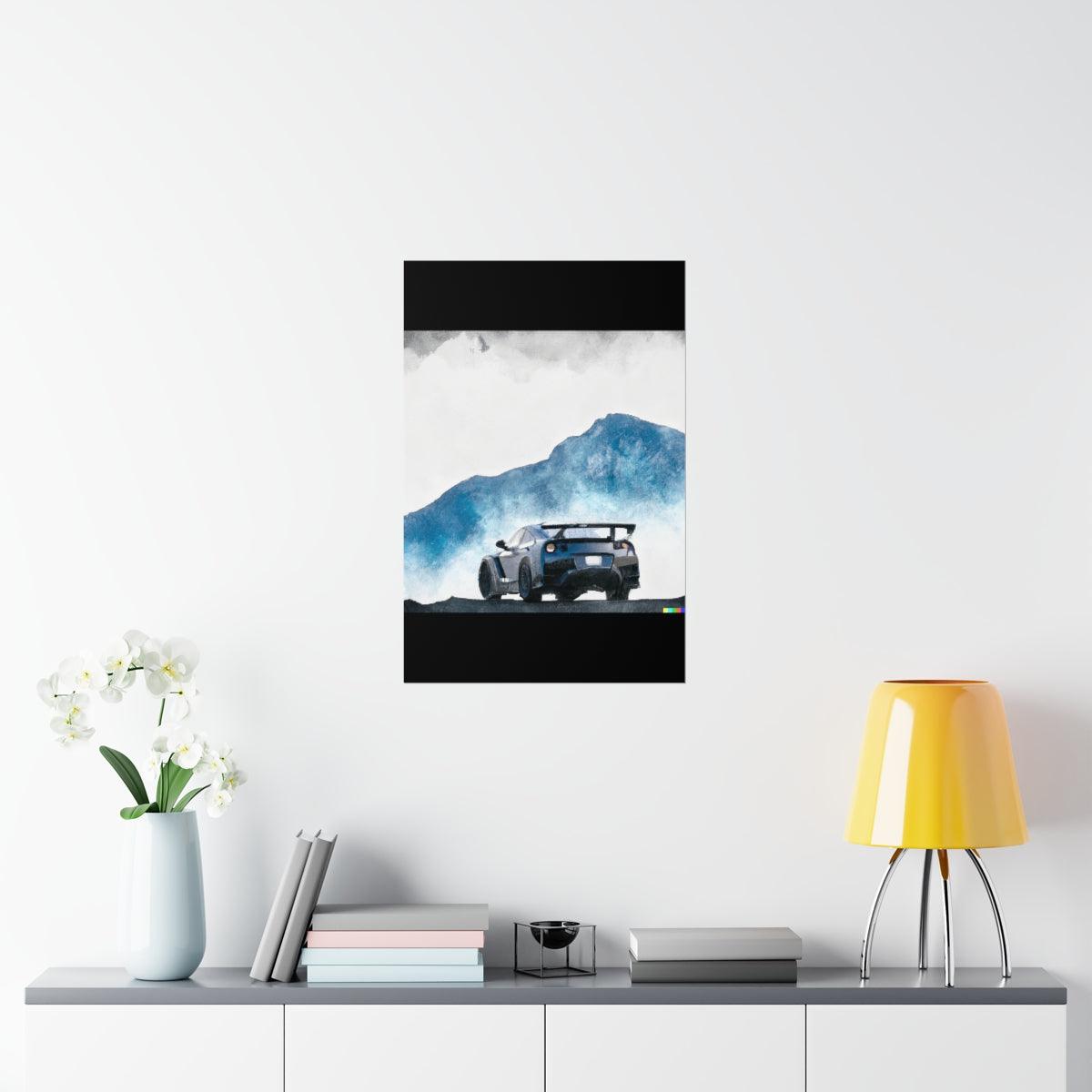 Nissan GTR water color Matte Vertical Posters - Martin Metalwork LLC 