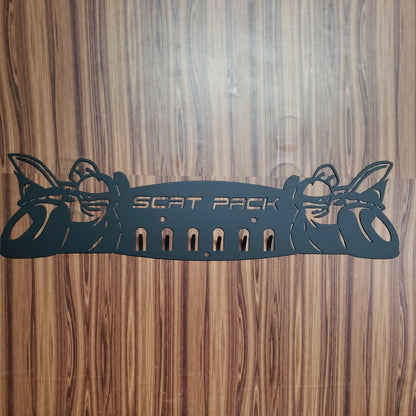 Dodge 30" SRT Scat Pack Towel, Coat, and Hat Rack - Martin Metalwork LLC 