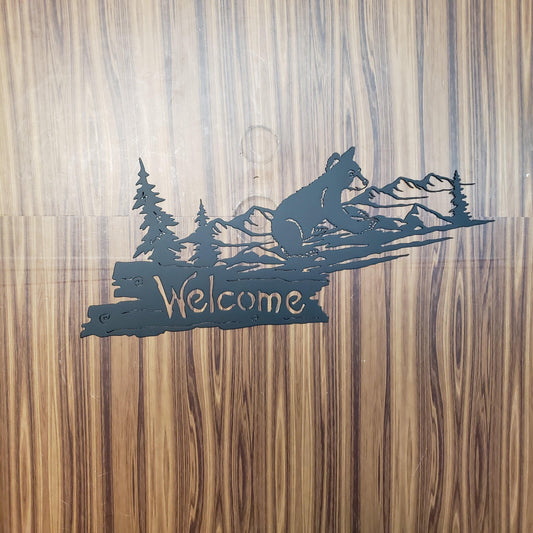 bear cub welcome sign - Martin Metalwork LLC 