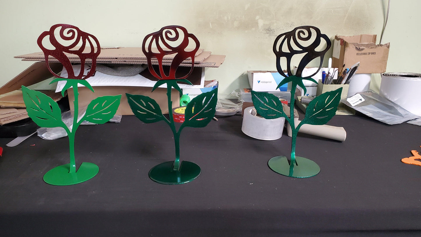 Colorful Metal Powder Coated Roses | Indoor Home Décor - Martin Metalwork LLC 