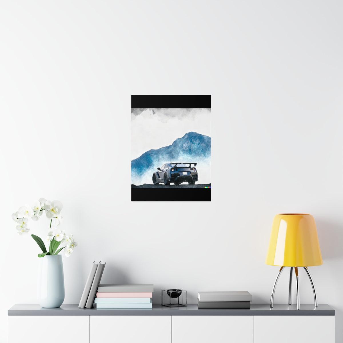 Nissan GTR water color Matte Vertical Posters - Martin Metalwork LLC 