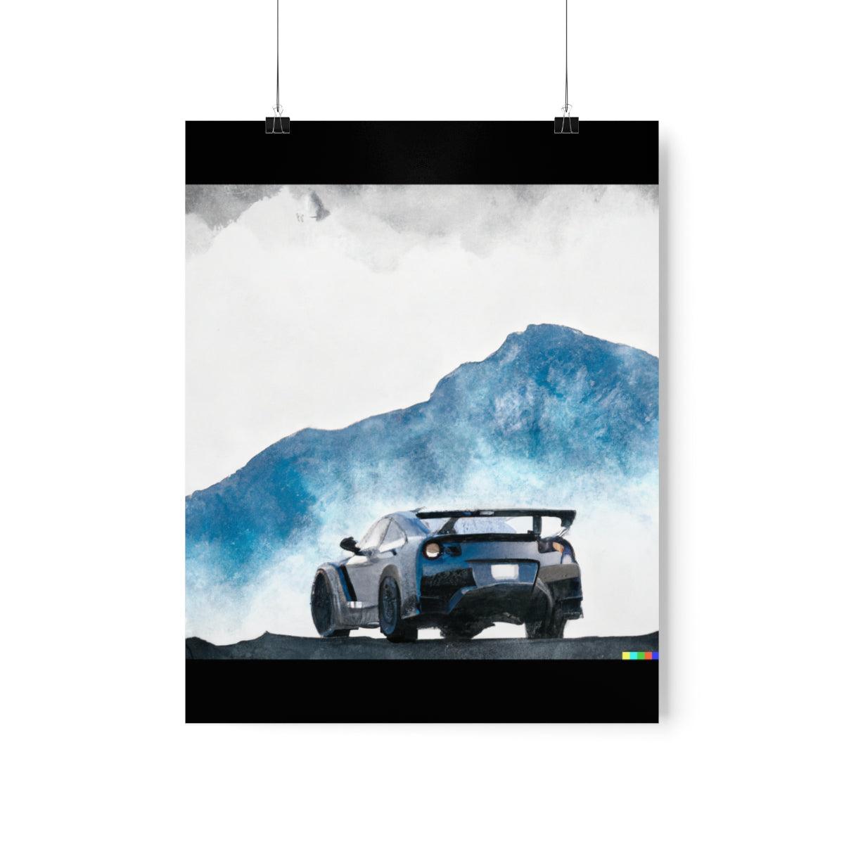 Nissan GTR water color Matte Vertical Posters - Martin Metalwork LLC 