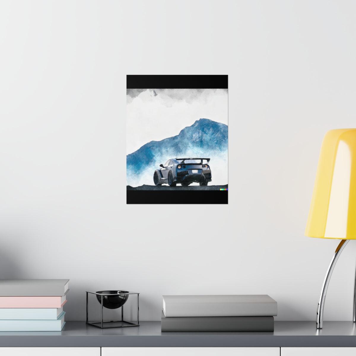 Nissan GTR water color Matte Vertical Posters - Martin Metalwork LLC 