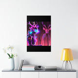 futuristic woman and deer Posters
