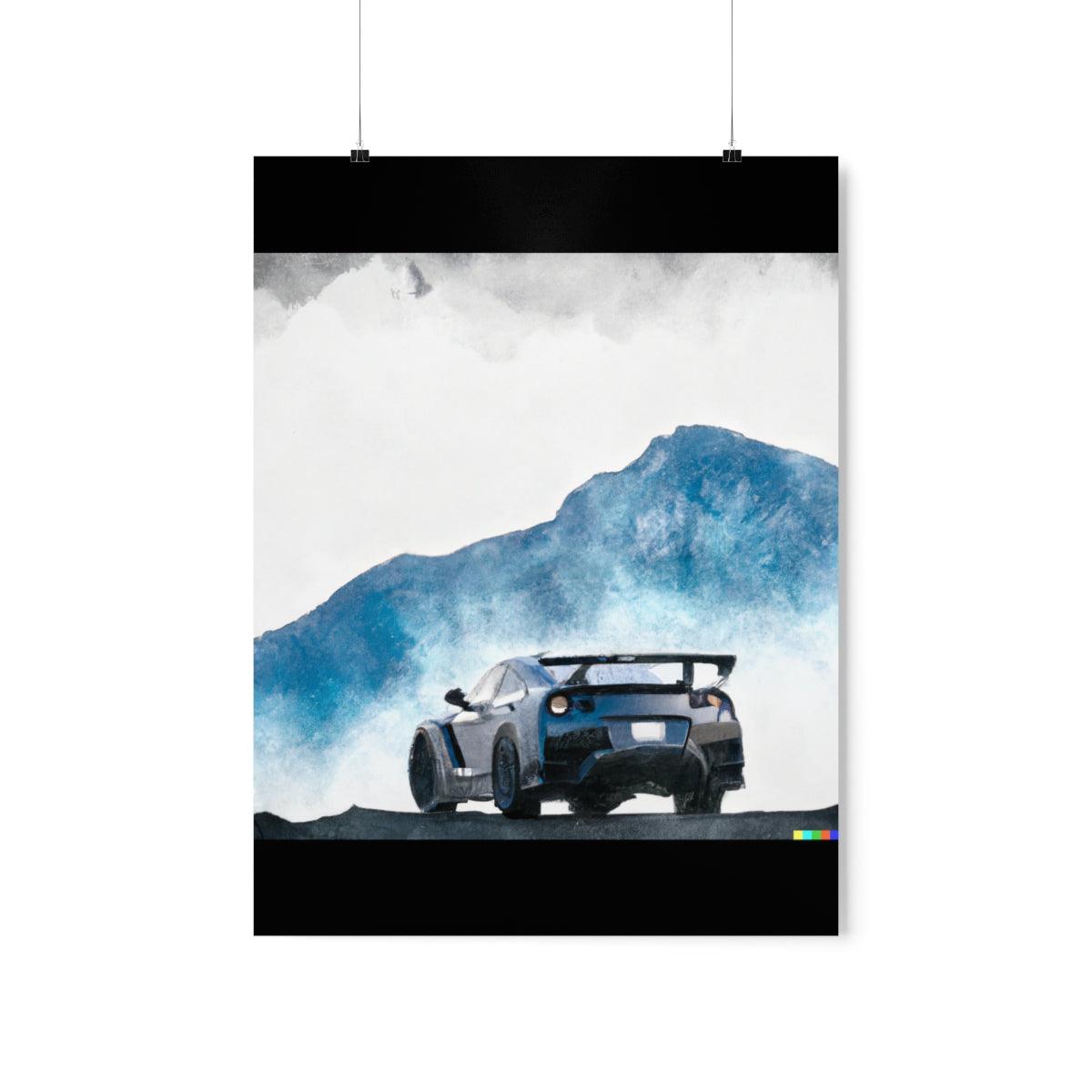 Nissan GTR water color Matte Vertical Posters - Martin Metalwork LLC 