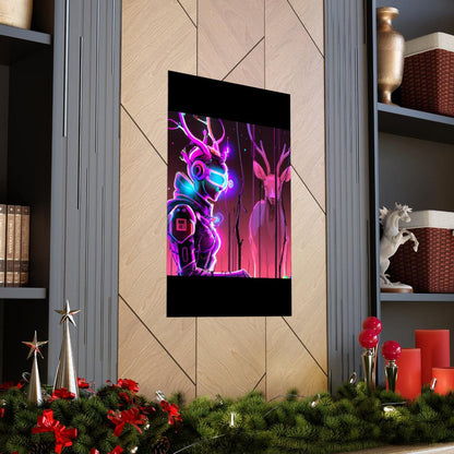 futuristic woman and deer Posters - Martin Metalwork LLC 