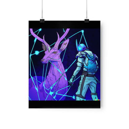 Cyberpunk deer hunting Posters - Martin Metalwork LLC 