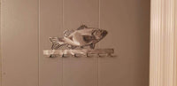 Large mouth bass key holder plasma cut leash rack wall art - Martin Metalworks