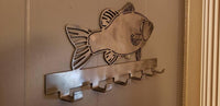 Large mouth bass key holder plasma cut leash rack wall art - Martin Metalworks