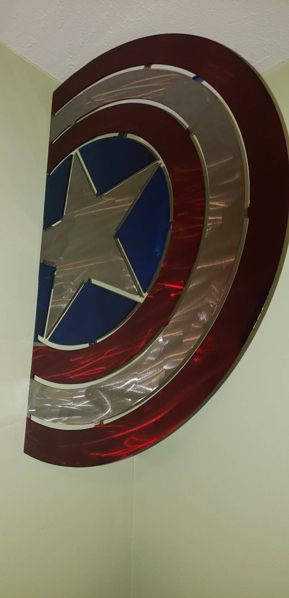 metal captain america shield. great for kids bedroom - Martin Metalworks