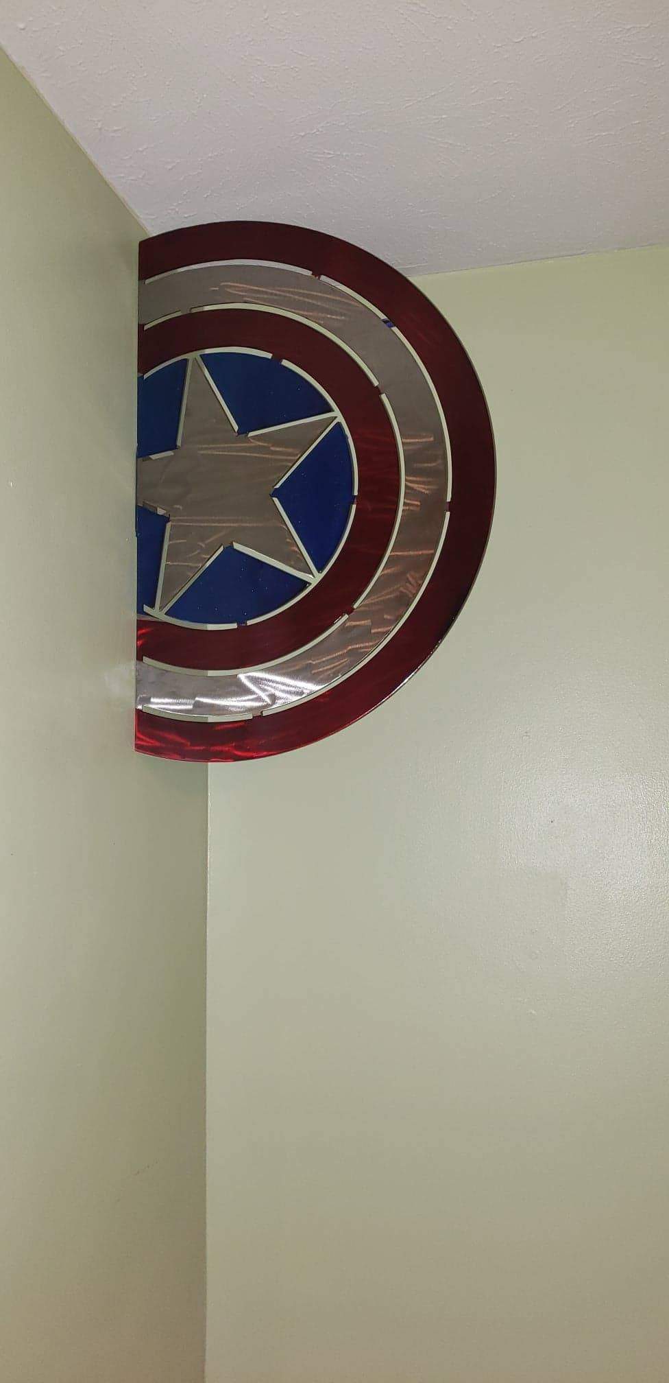 metal captain america shield. great for kids bedroom - Martin Metalworks