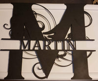 Custom Family Name Sign monogram house name sign - Martin Metalworks