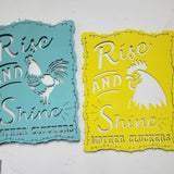 Rise & Shine Mother Cluckers Rustic Farmhouse Sign Metal Rooster Chicks Chicken Eggs Barn Farm Coop Rise N Shine and sign - Martin Metalworks