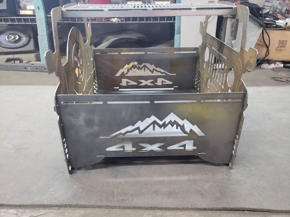 fire pit Jeep wrangler portable camping backyard grill smoker - Martin Metalworks