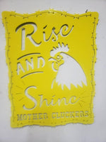 Rise & Shine Mother Cluckers Rustic Farmhouse Sign Metal Rooster Chicks Chicken Eggs Barn Farm Coop Rise N Shine and sign - Martin Metalworks