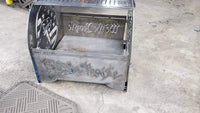 Patriotic eagle flag knock down fire pit. Stores flat. Mobile camping grill fire pit - Martin Metalworks