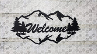 Mountain welcome sign outdoor metal - Martin Metalworks