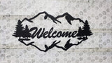 Mountain welcome sign outdoor metal - Martin Metalworks