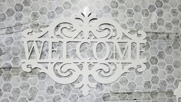 welcome sign for household door or porch - Martin Metalworks
