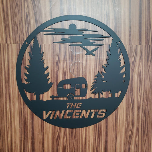 CUSTOM FAMILY SIGN - Camper Sign - House Name Sign - Monogram Wall Art - Monogram Family Name - First Name Signs - Metal Monogram Sign - Martin Metalwork LLC 