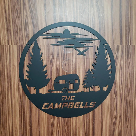 CUSTOM FAMILY SIGN - Camper Sign - House Name Sign - Monogram Wall Art - Monogram Family Name - First Name Signs - Metal Monogram Sign - Martin Metalwork LLC 